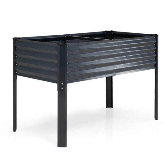Galvanized Raised Garden Bed with Legs 46" x 24" x 31" Metal Elevated Planter Box-Gray
