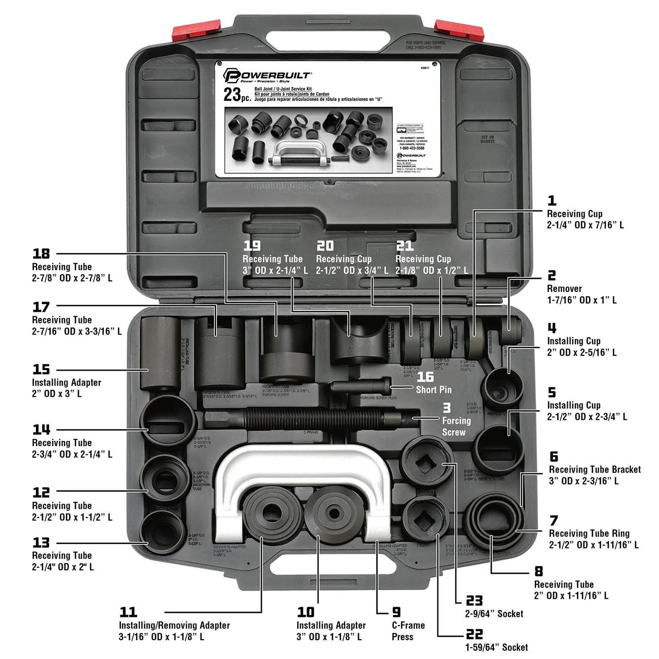 Powerbuilt Ball and U Joint Service Set 23 Piece Tool Kit