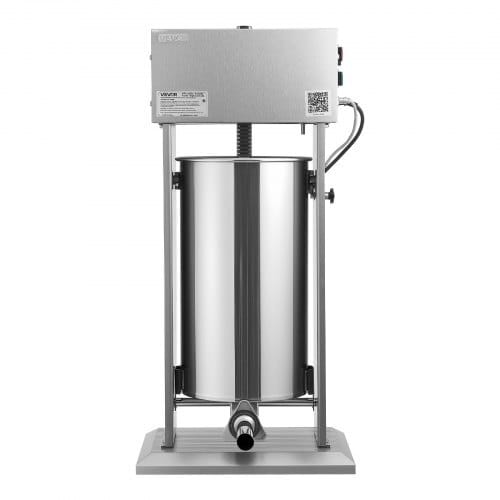 Electric Sausage Stuffer, 55 LBS / 25 L Vertical Meat Stuffer, Stepless Speed Control and Foot Pedal, Stainless Steel Heavy Duty Sausage Filler with 5 Stuffing Tubes, for Commercial & Home Use