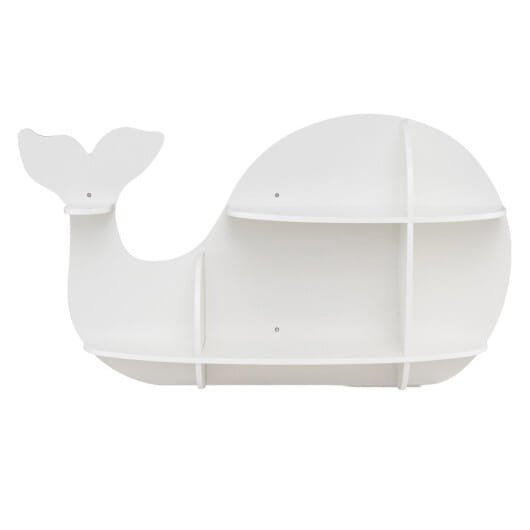Floating Dolphin Shelves Wall Mounted Storage Display Rack-White - Color: White