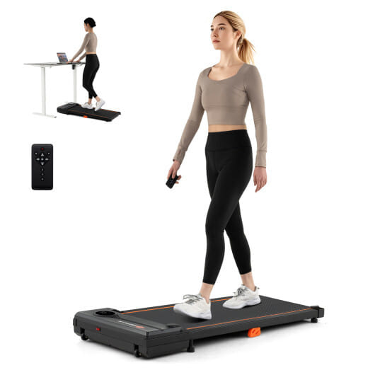 2.5HP Under Desk Treadmill with Remote Control for Home Office-Black - Color: Black