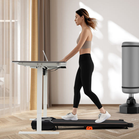 2.5HP Under Desk Treadmill with Remote Control for Home Office-Black - Color: Black