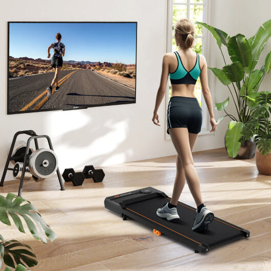 2.5HP Under Desk Treadmill with Remote Control for Home Office-Black - Color: Black
