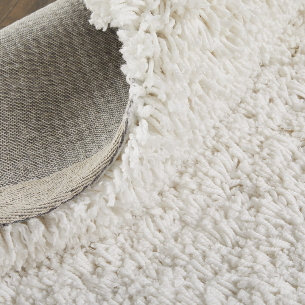 5' X 8' Ivory Shag Hand Tufted Area Rug