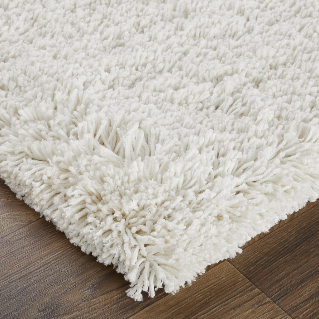 5' X 8' Ivory Shag Hand Tufted Area Rug