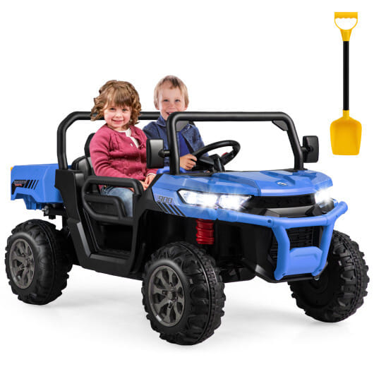 24V Ride On Kids Car with Dump Bed and Remote Control-Navy - Color: Navy