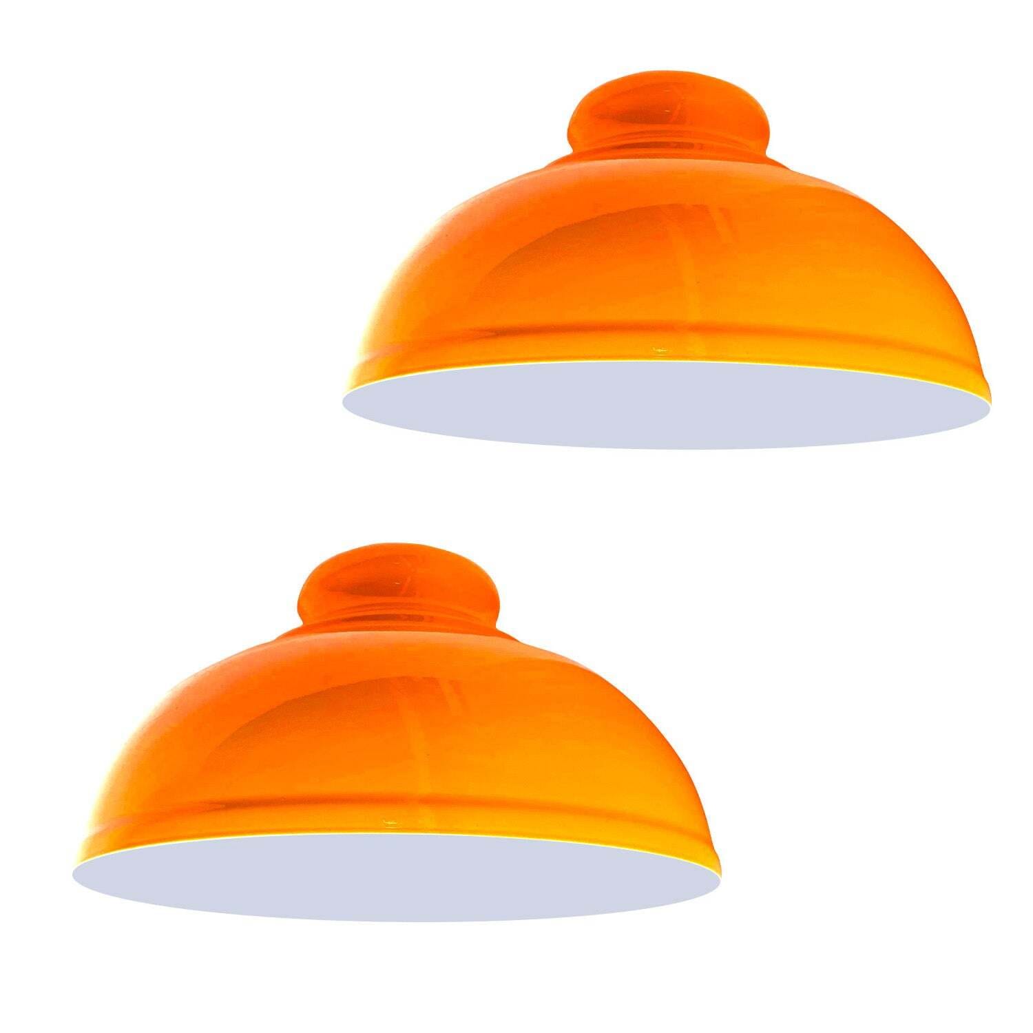 Orange Curvy Lamp Shade With Free Reducer Plate E26 Base~1686