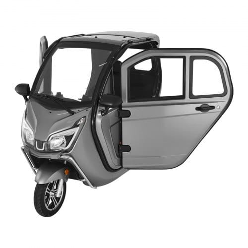 3-Wheel Enclosed Mobility Scooter for Seniors Adults, 650lbs Capacity, 3-Seater 1500W Electric Recreational Mobility Scooter 37 Miles Long Range, Remote Unlock, All-Terrain for Shopping Touring