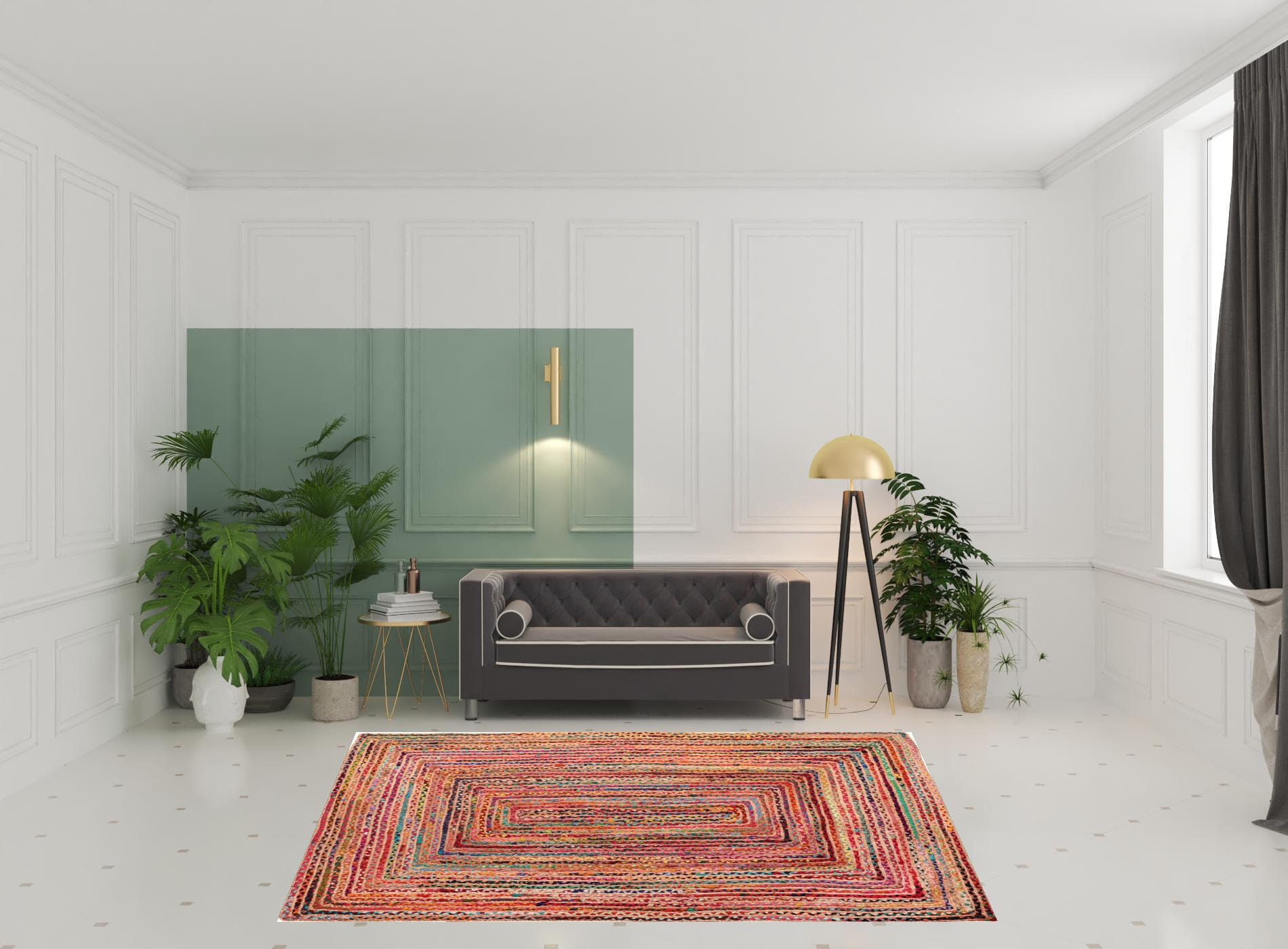 8' X 10' Tan Geometric Hand Braided Area Rug