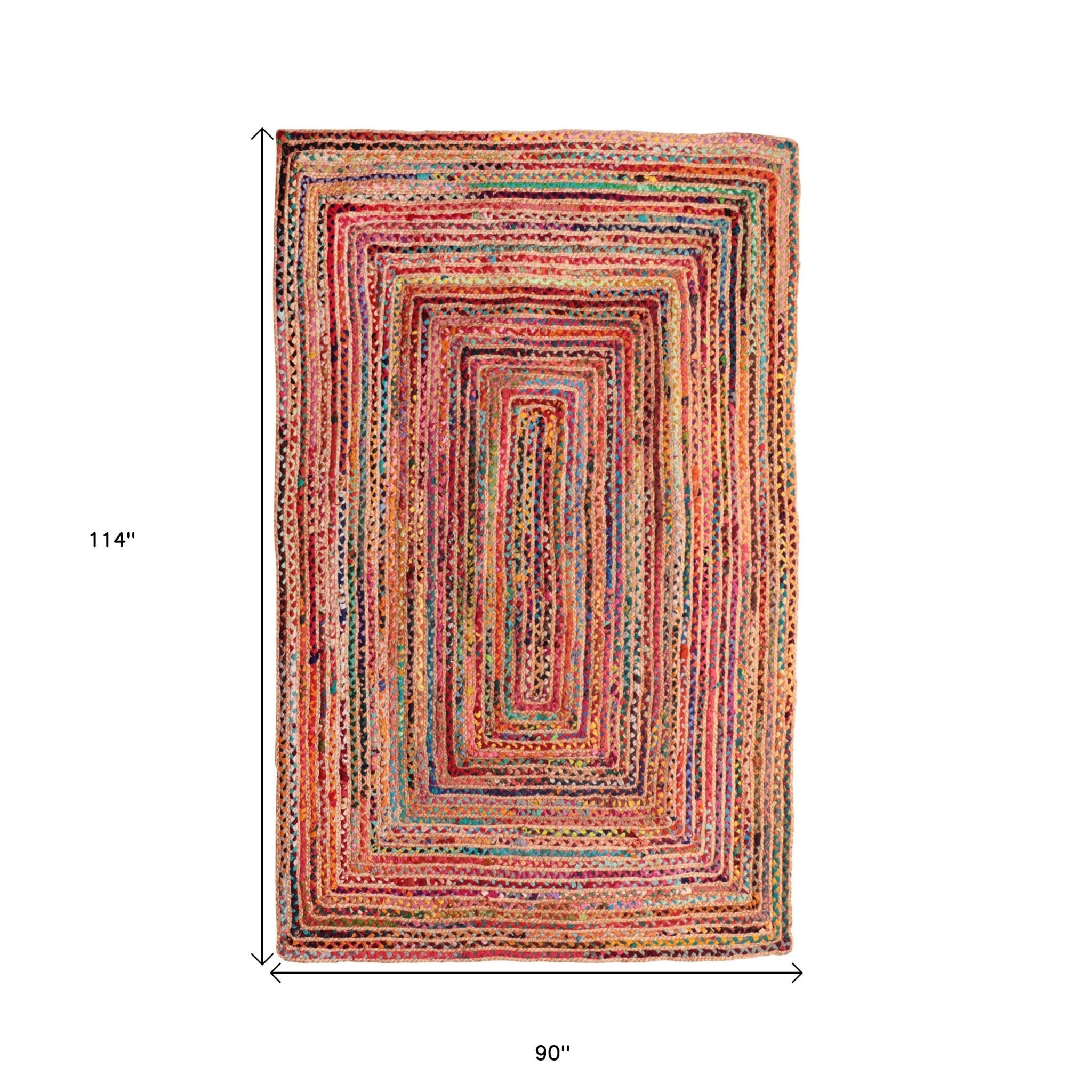 8' X 10' Tan Geometric Hand Braided Area Rug