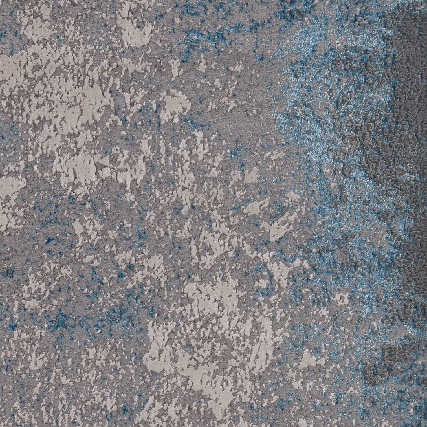 10' X 13' Silver Blue Machine Woven Abstract Smudge Indoor Area Rug