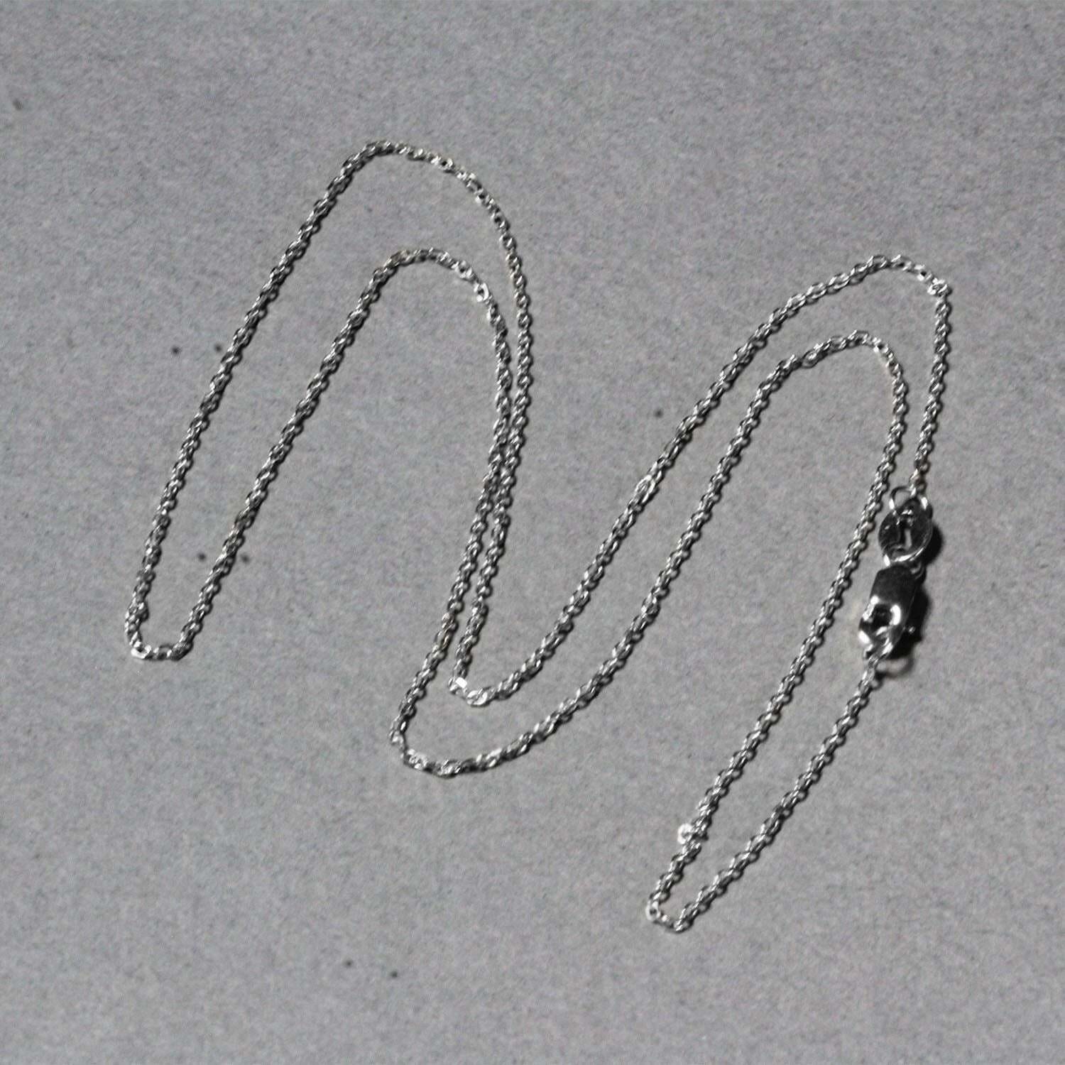 18k White Gold Diamond Cut Cable Link Chain (0.80 mm)