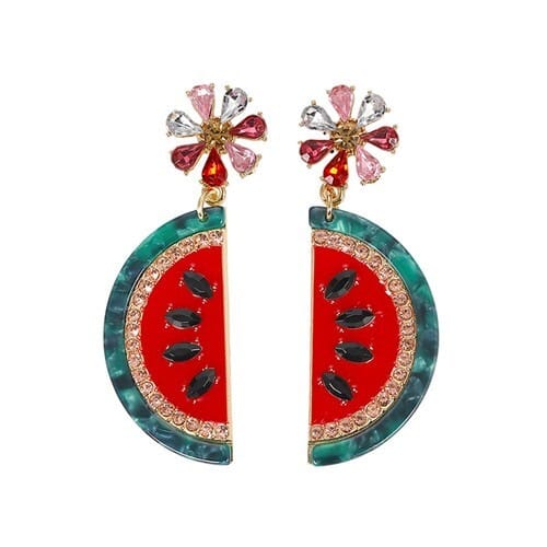 Summer Style Watermelon Women Statement Earrings - Red