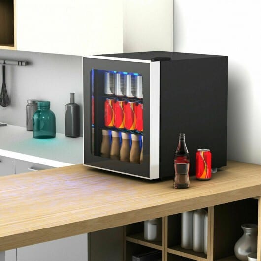 60 Can Beverage Mini  Refrigerator with Glass Door