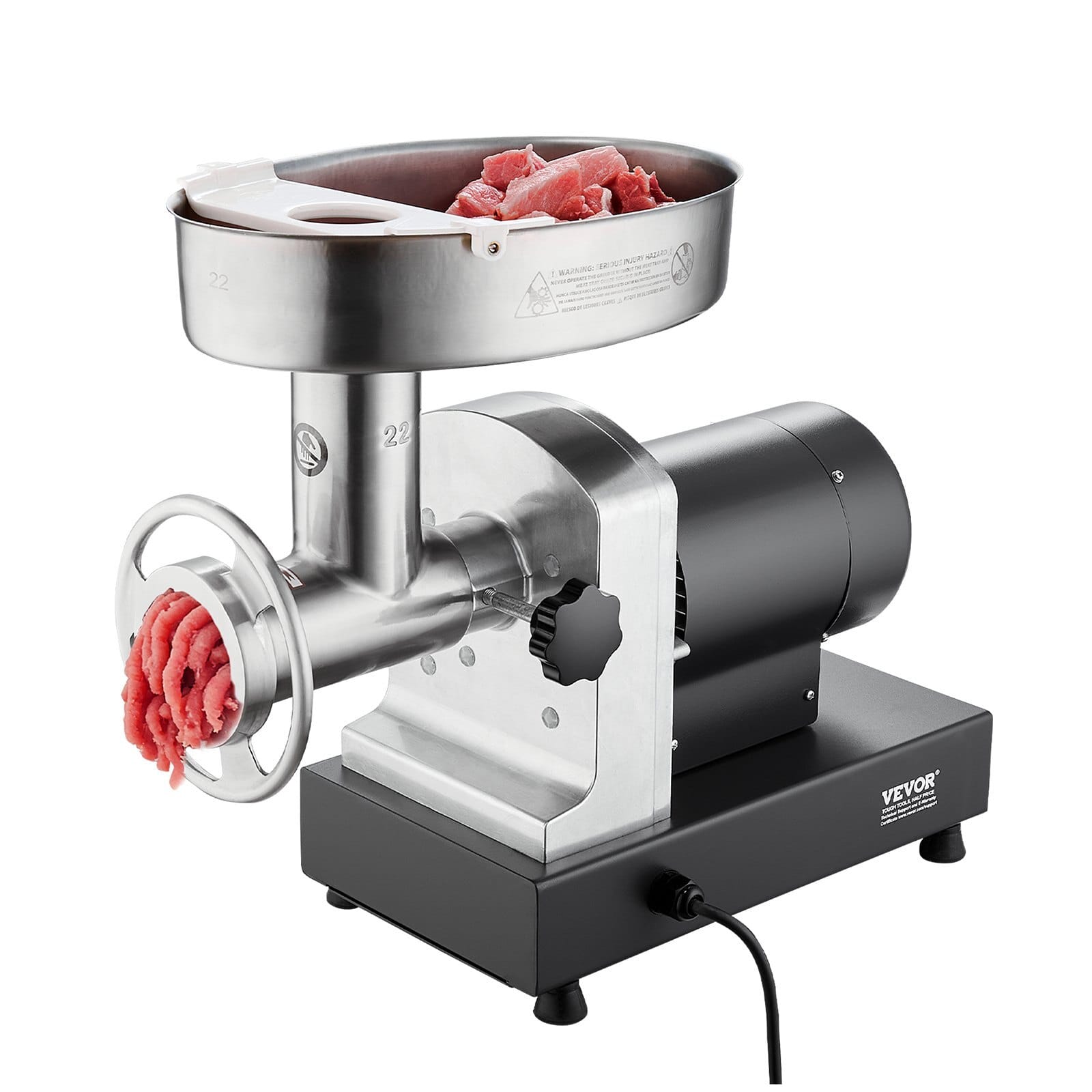 Meat Grinder, 6 Lbs/Min Capacity Electric Meat Grinders with Blade, Grinding Plate, Sausage Maker, Stainless Steel Commercial Meat Mincer for Kitchen Restaurant Butcher Store