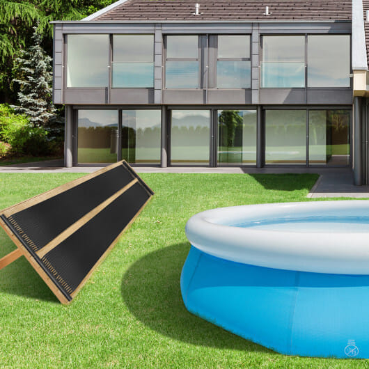 2 Pieces 10/16.4/20 Feet Weatherproof Solar Swimming Pool Heating System-L - Color: Black - Size: L