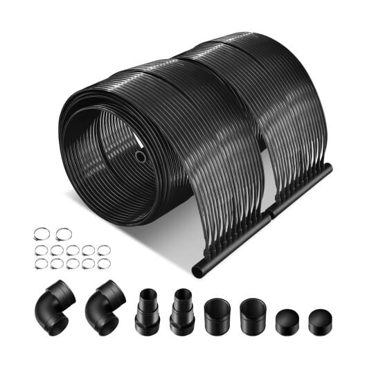 2 Pieces 10/16.4/20 Feet Weatherproof Solar Swimming Pool Heating System-L - Color: Black - Size: L