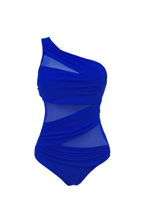 Sexy One Shoulder Solid Color One-piece Swimwear