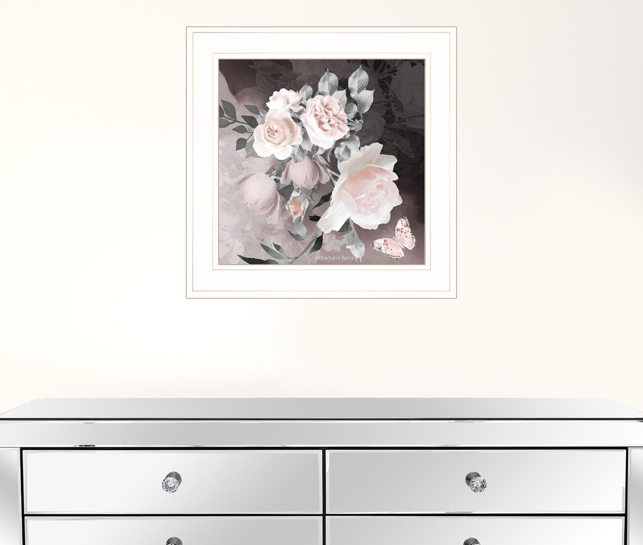 Noir Roses IV 3 White Framed Print Wall Art
