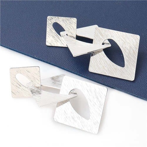 U.S. Fashion Wholesale Jewelry Square Hollow-out Combo Design Women Alloy Earrings - Silver