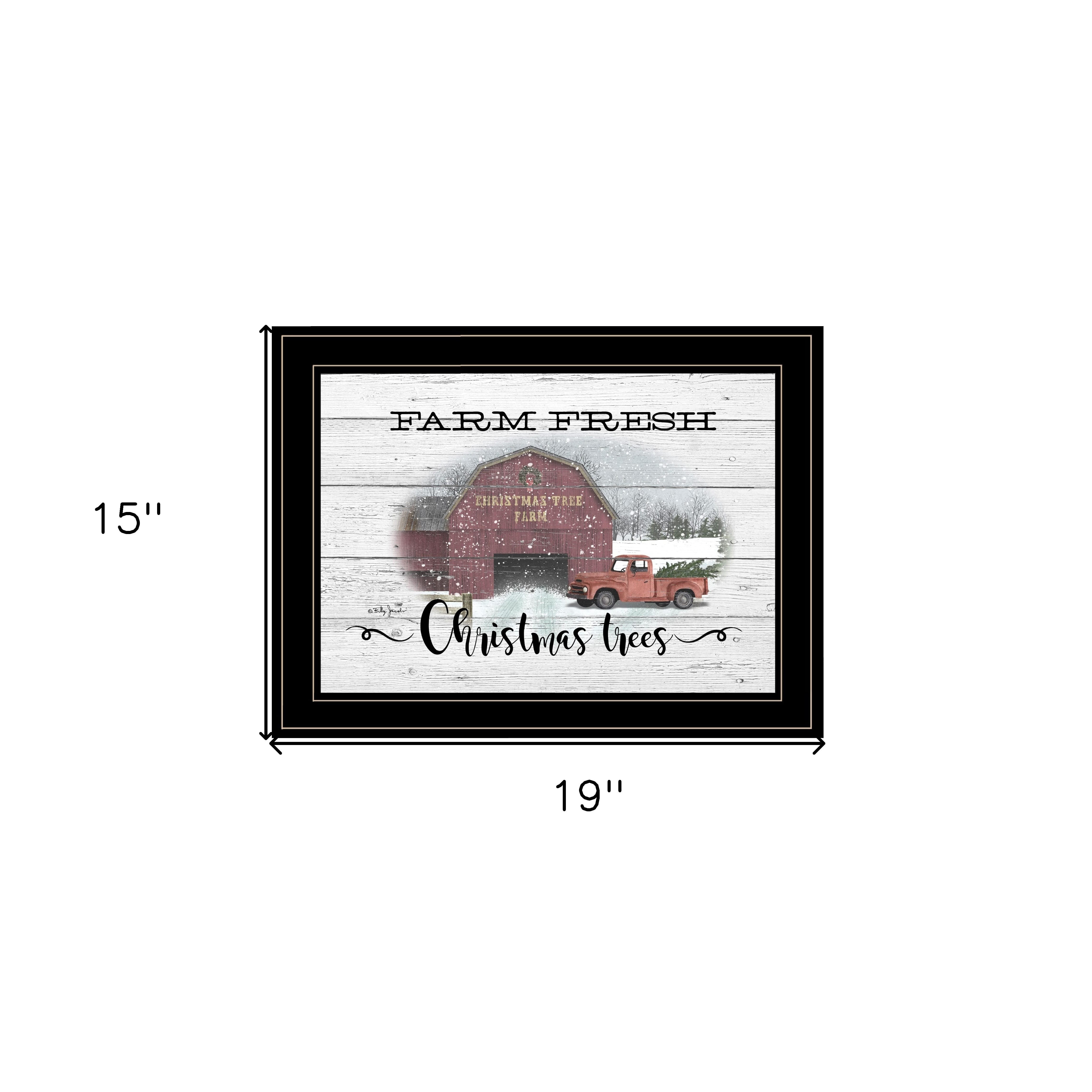 Farm Fresh Christmas Trees 3 Black Framed Print Wall Art