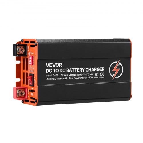 DC to DC Battery Charger, 520W, 40A Alternator Charger, Fast DC-DC Charging for Portable Power Stations, Compatible with LiFePO4 Lead-Acid AGM GEL Batteries, 12V/24V-12V/24V, for RV Home Backup