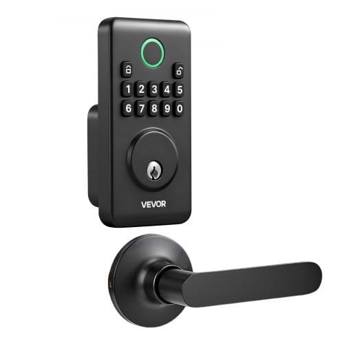 Keyless Entry Door Lock with Handle Set, Electronic Keypad Deadbolt with Lever Handles, Pioneering Easy-Grip Design, Customizable User Codes, Keyed Entry, Auto Lock, Anti-Peeking, Matte Black
