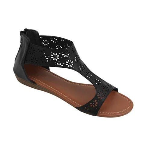 Color: Black,Size: 6 - Crazy Daisies Summer Sandals