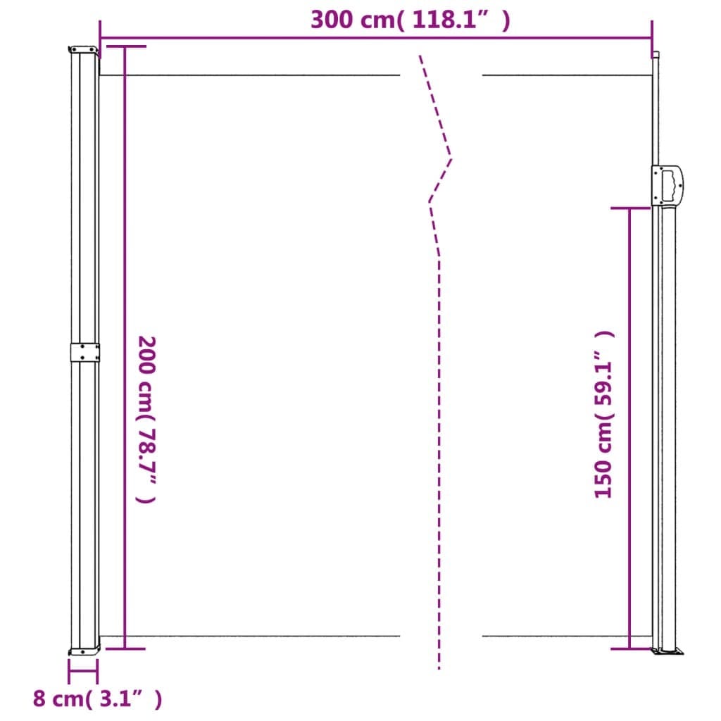 Retractable Side Awning Anthracite 78.7x118.1"