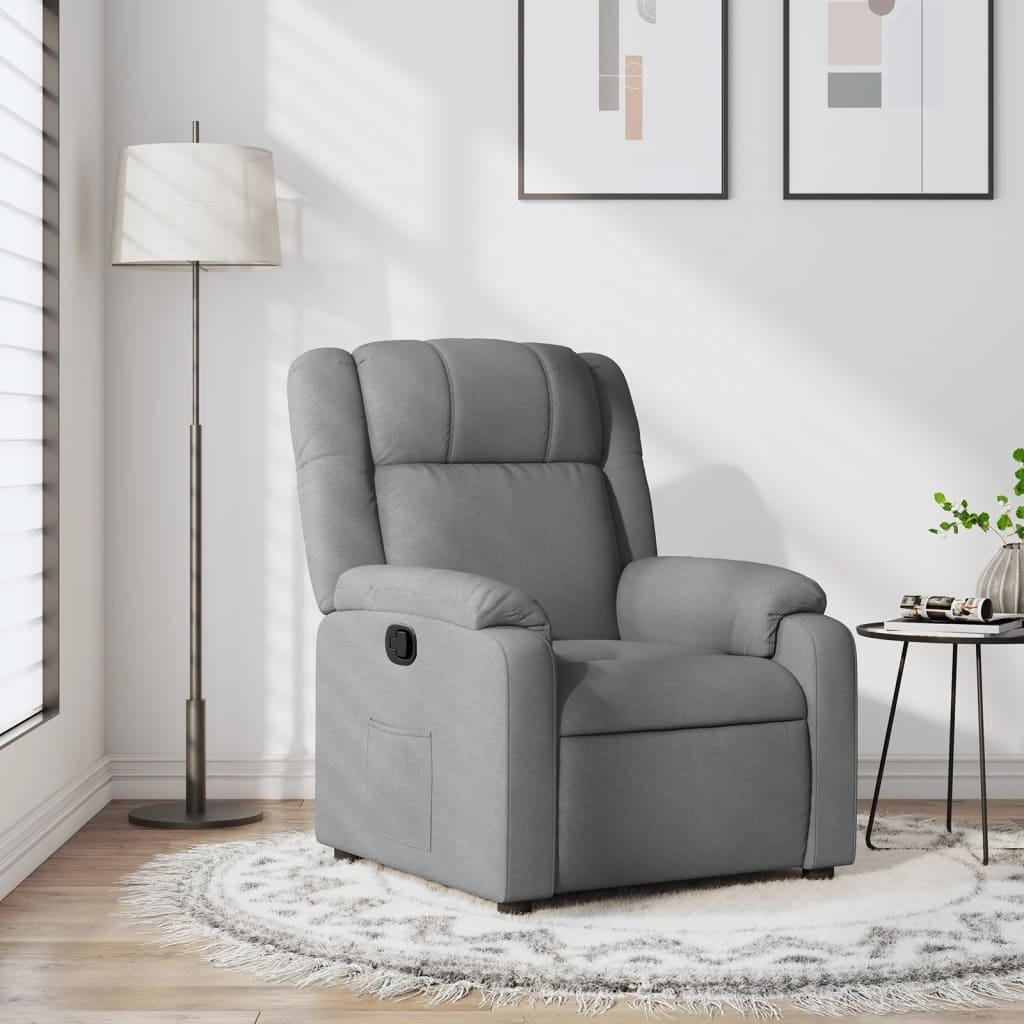 Recliner Chair Light Grey Fabric