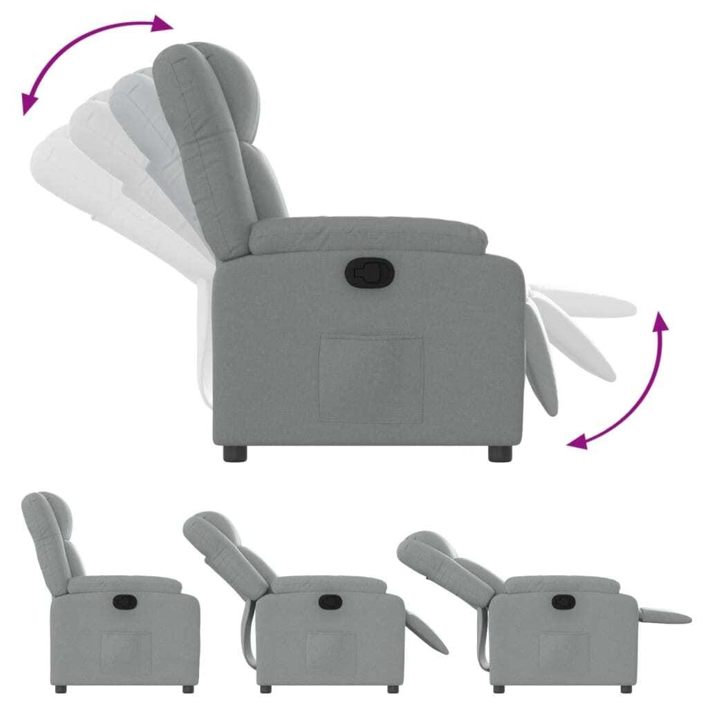 Recliner Chair Light Grey Fabric