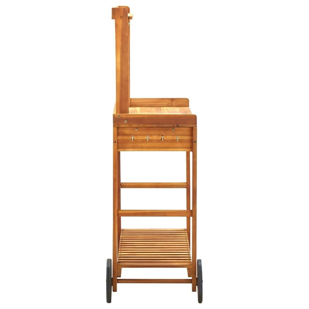 Garden Kitchen Trolley Solid Acacia Wood 36.2"x17.1"x55.7"