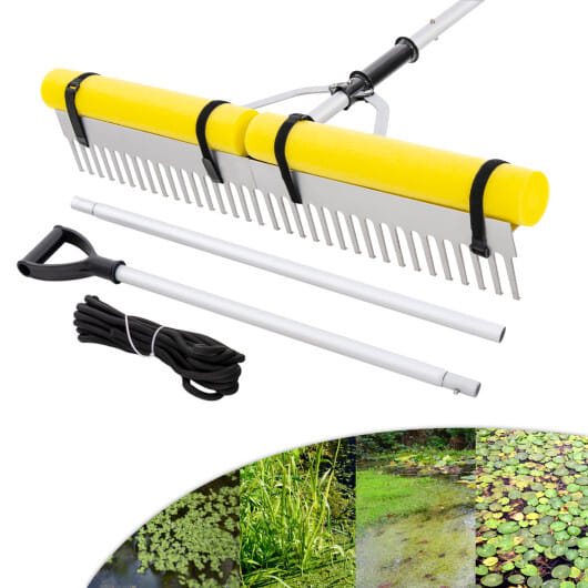 Floating Weed Lake Rake 36" Aquatic Pond Weed Cutter with Foam Floats