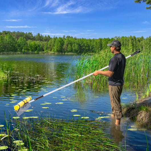 Floating Weed Lake Rake 36" Aquatic Pond Weed Cutter with Foam Floats