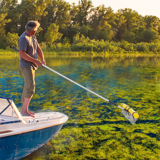 Floating Weed Lake Rake 36" Aquatic Pond Weed Cutter with Foam Floats