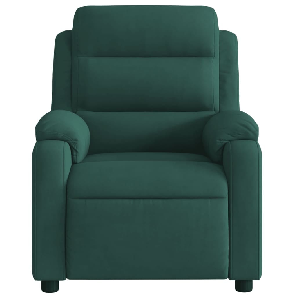 Electric Massage Recliner Chair Dark Green Velvet