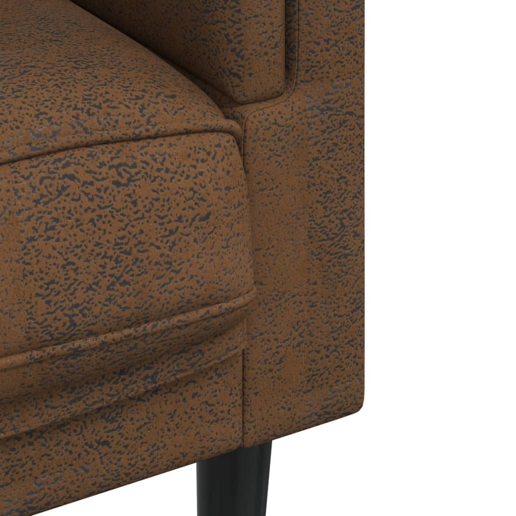 3 Piece Sofa Set with Pillows Brown Velvet