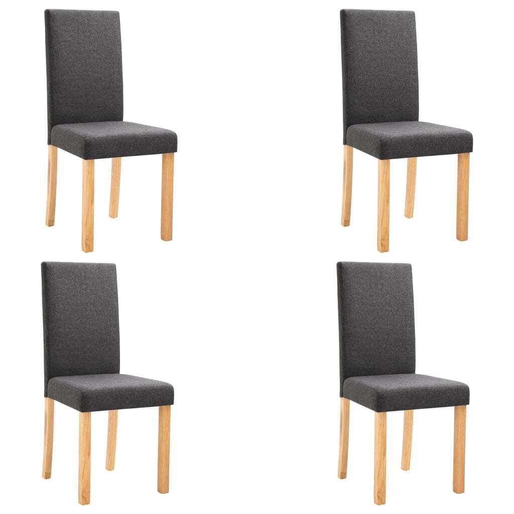 Dining Chairs 4 pcs Dark Gray Fabric