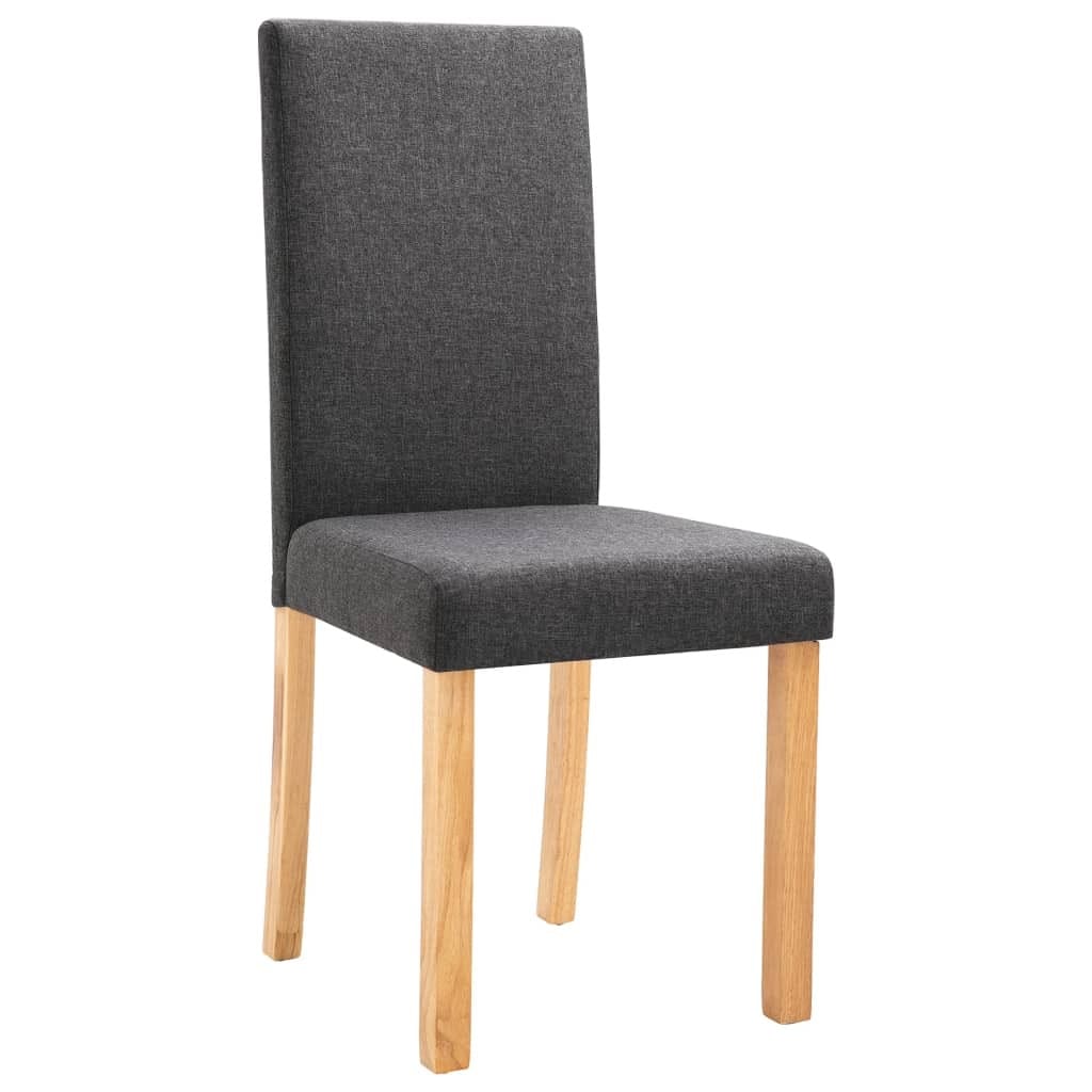 Dining Chairs 4 pcs Dark Gray Fabric