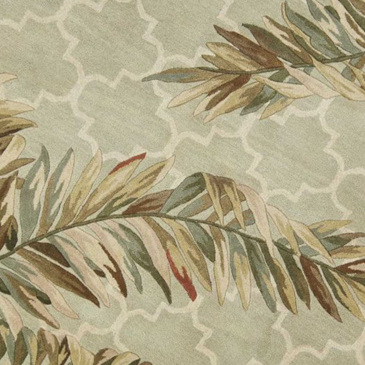 6' Sage Round Wool Tropical Botanical Hand Tufted Area Rug