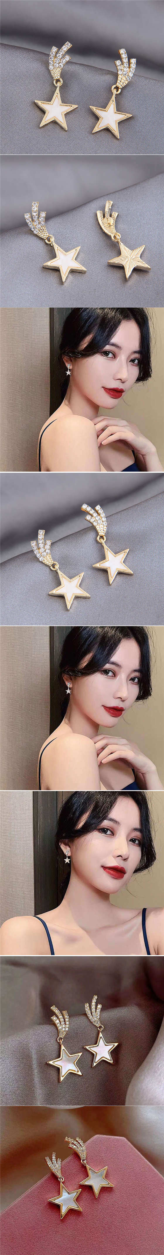 Korean Fashion Lucky Star Golden Style Women Stud Earrings