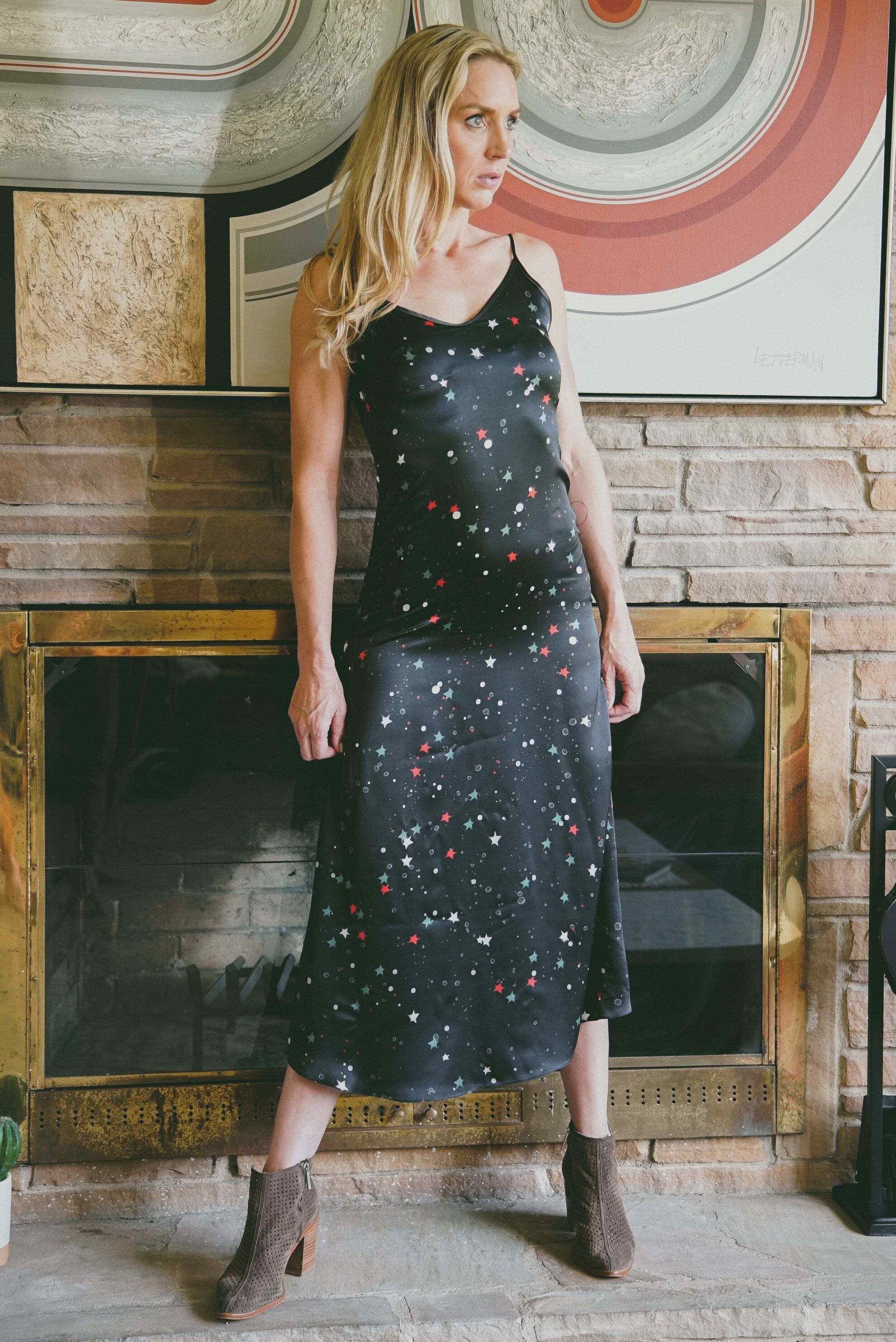 Andromeda Silk Dress - Galaxy