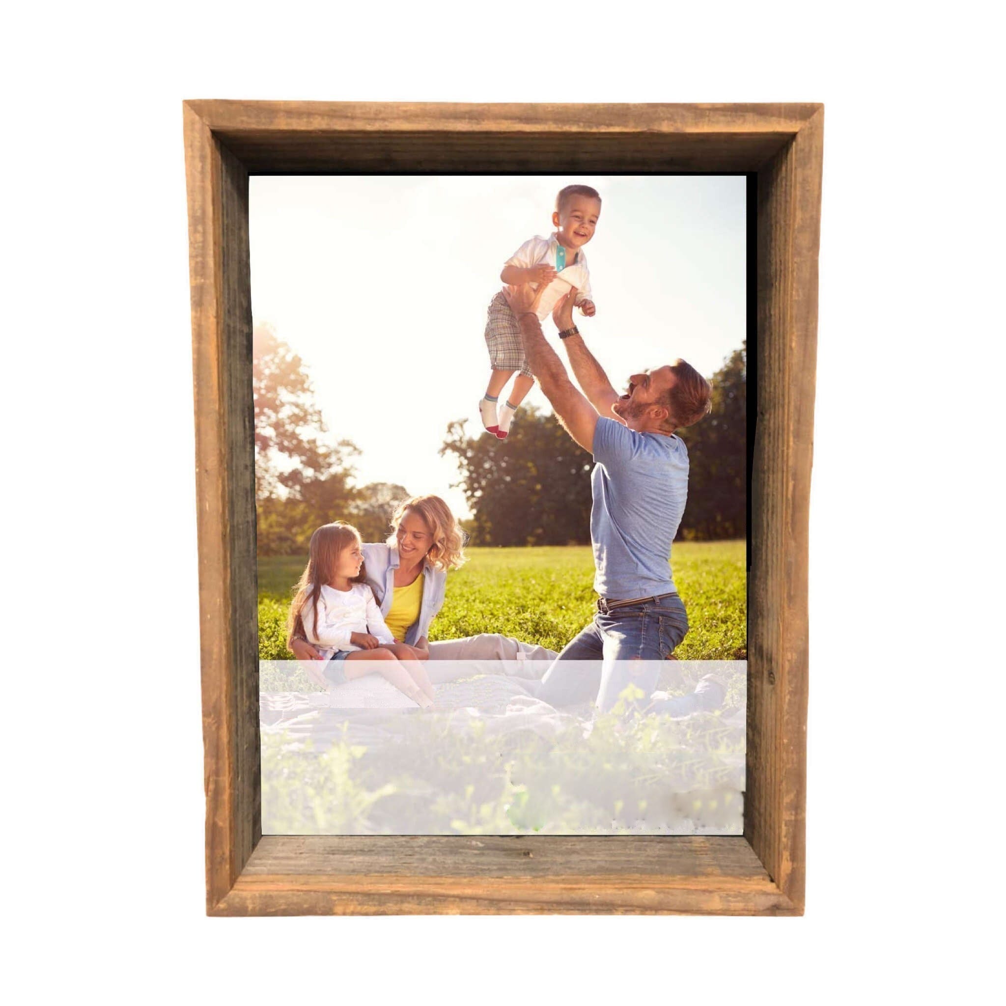 6" X 6" Rustic Farmhouse Gray Wood Shadow Box Frame