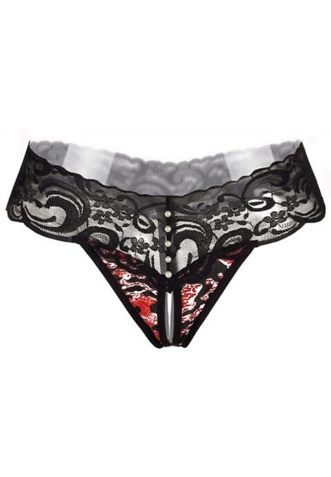 Women's Sexy Lace Leopard Straps Open Crotch G-String