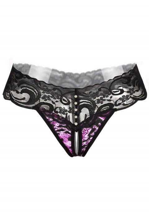 Women's Sexy Lace Leopard Straps Open Crotch G-String