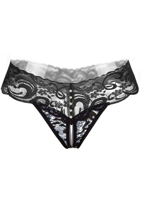 Women's Sexy Lace Leopard Straps Open Crotch G-String