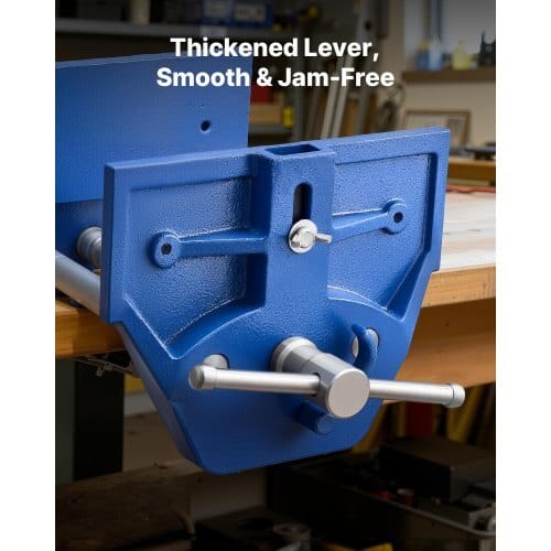 Woodworking Vise, 7 Inch Jaw Width, Quick Release Wood Bench Vise, 8 Inch Max Jaw Opening, Heavy-duty Cast Iron Construction, Workbench Vice with Adjustable Front Stop, for Woodworking Drilling
