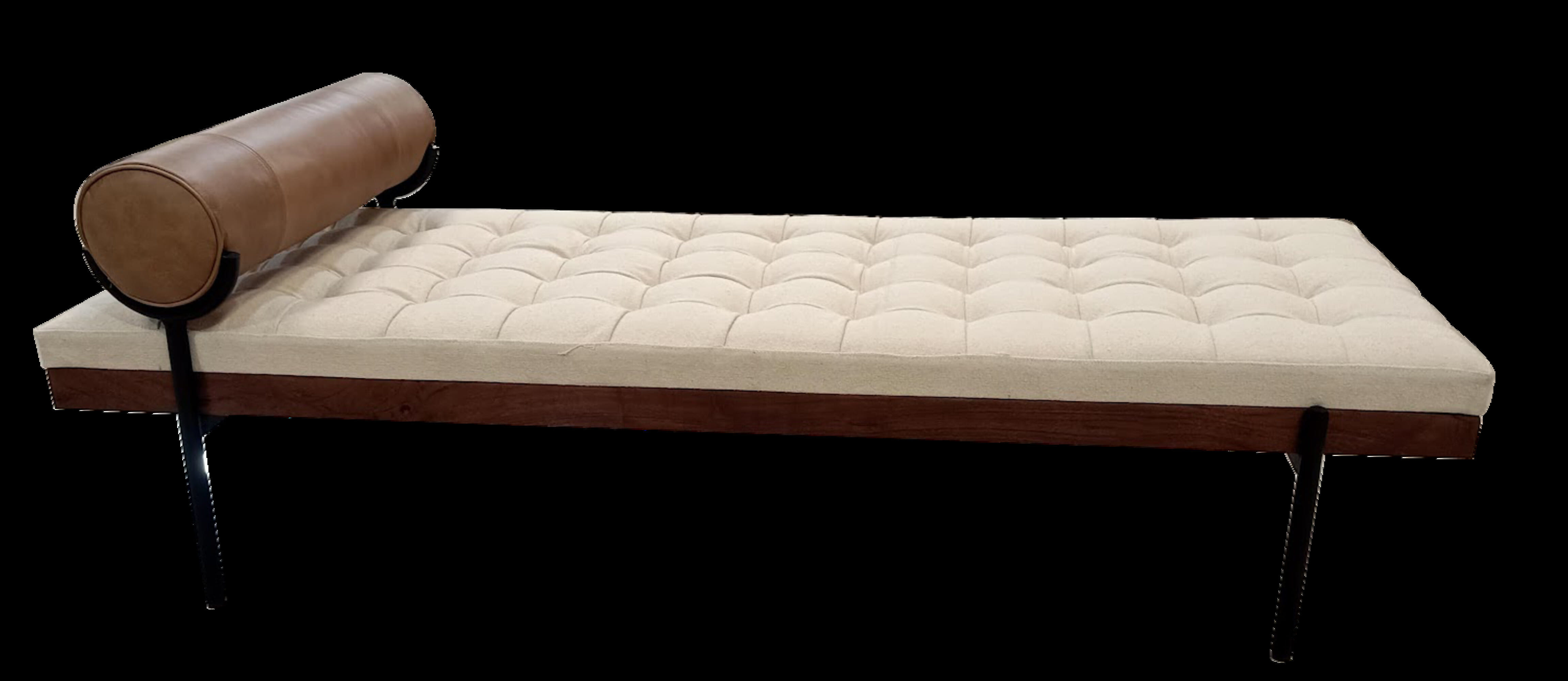 72" Black And Ivory Upholstered Cotton Blend Bedroom Bench