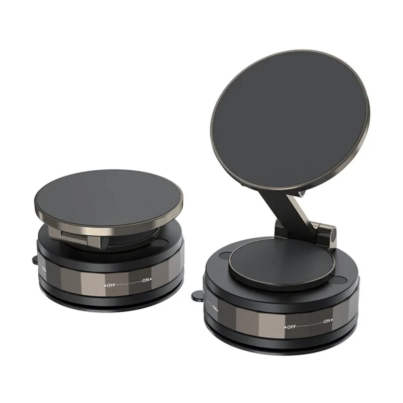 360 Degree Vacuum Magnetic Suction Car Phone Holder Suction Cup Phone Mount For Windshield Gym Vacuum Magnet Phone Stand – Secure Viewing from Any Angle