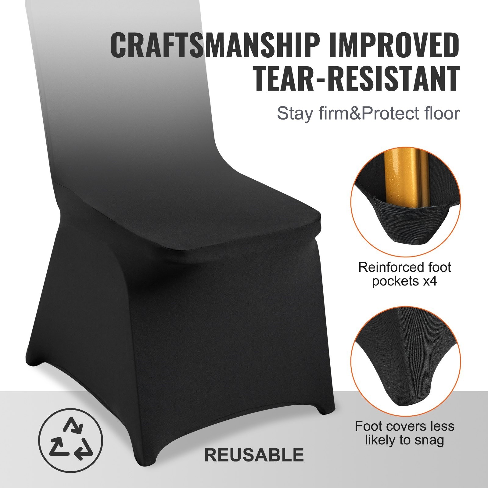 Black Lycra Chair Covers